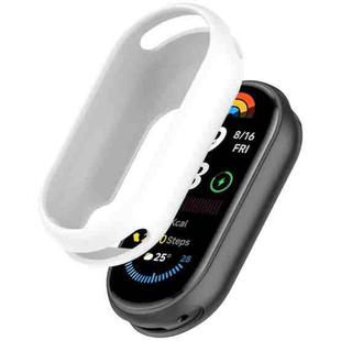 For Xiaomi Smart Band 9 Glossy Surface Silicone Watch Protective Case(White)