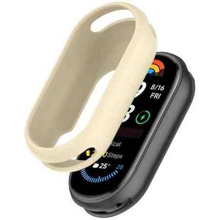 For Xiaomi Smart Band 9 Glossy Surface Silicone Watch Protective Case(Vintage White)