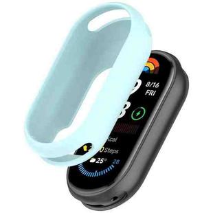 For Xiaomi Smart Band 9 Glossy Surface Silicone Watch Protective Case(Haze Blue)