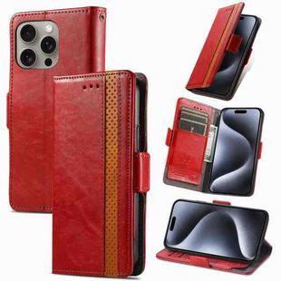 For iPhone 16 Pro CaseNeo Splicing Dual Magnetic Buckle Leather Phone Case(Red)