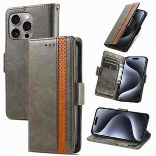 For iPhone 16 Pro Max CaseNeo Splicing Dual Magnetic Buckle Leather Phone Case(Gray)