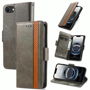 For iPhone 16e CaseNeo Splicing Dual Magnetic Buckle Leather Phone Case(Gray)