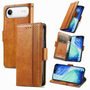 For iPhone Air CaseNeo Splicing Dual Magnetic Buckle Leather Phone Case(Khaki)