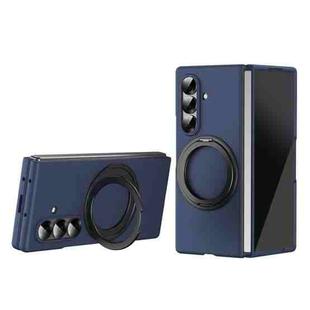 For Samsung Galaxy Z Fold7 Thunderbolt 360 Rotating Holder Shockproof Phone Case(Blue)