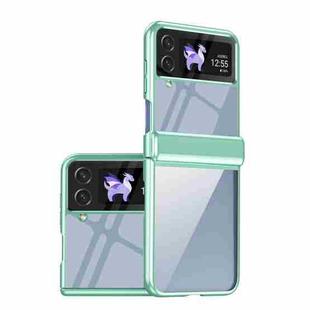 For Samsung Galaxy Z Flip4 Plating Transparent Folding Hinged Phone Case(Green)