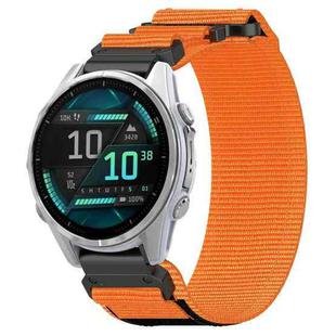 For Garmin Fenix 8 AMOLED 43mm Nylon Hook and Loop Fastener 20mm Quick Release Watch Band(Orange)