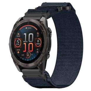 For Garmin Fenix 8 AMOLED 47mm Nylon Hook and Loop Fastener 22mm Quick Release Watch Band(Blue)