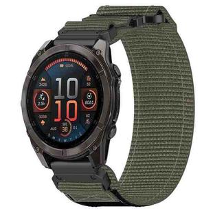 For Garmin Fenix 8 AMOLED 51mm Nylon Hook and Loop Fastener 26mm Quick Release Watch Band(Gray)