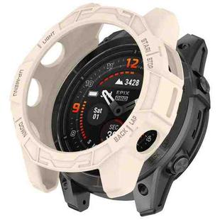 For Garmin Fenix E 47mm Armor Hollow TPU Half Coverage Watch Protective Case(Starlight)