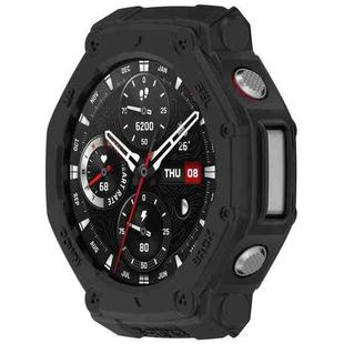 For Amazfit T-Rex3 Armor Hollow TPU Half Coverage Watch Case(Black)