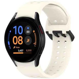 For Samsung Galaxy Watch FE 40mm Diplopore Button Quick Release Silicone Watch Band(Star White)