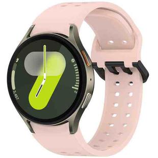 For Samsung Galaxy Watch 7 40 / 44mm Diplopore Button Quick Release Silicone Watch Band(Pink)