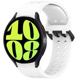 For Samsung Galaxy Watch 6 40 / 44mm Diplopore Button Quick Release Silicone Watch Band(White)