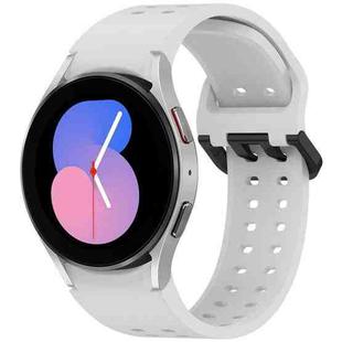 For Samsung Galaxy Watch 5 40 / 44mm Diplopore Button Quick Release Silicone Watch Band(Gray)