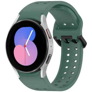 For Samsung Galaxy Watch 5 40 / 44mm Diplopore Button Quick Release Silicone Watch Band(Dark Green)