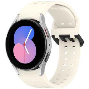 For Samsung Galaxy Watch 5 40 / 44mm Diplopore Button Quick Release Silicone Watch Band(Star White)