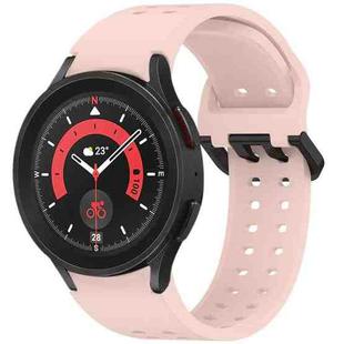 For Samsung Galaxy Watch 5 Pro Diplopore Button Quick Release Silicone Watch Band(Pink)