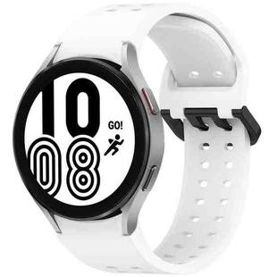 For Samsung Galaxy Watch 4 40 / 44mm Diplopore Button Quick Release Silicone Watch Band(White)