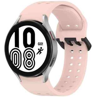 For Samsung Galaxy Watch 4 40 / 44mm Diplopore Button Quick Release Silicone Watch Band(Pink)