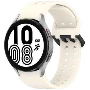 For Samsung Galaxy Watch 4 40 / 44mm Diplopore Button Quick Release Silicone Watch Band(Star White)