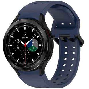 For Samsung Galaxy Watch 4 Classic 42 / 46mm Diplopore Button Quick Release Silicone Watch Band(Midnight Blue)