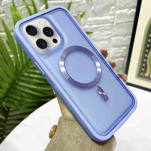 For iPhone 15 Pro Max Bread 3 in 1 MagSafe Acrylic Hybrid Silicone Phone Case(Blue)