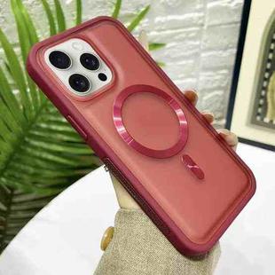 For iPhone 15 Pro Bread 3 in 1 MagSafe Acrylic Hybrid Silicone Phone Case(Red)