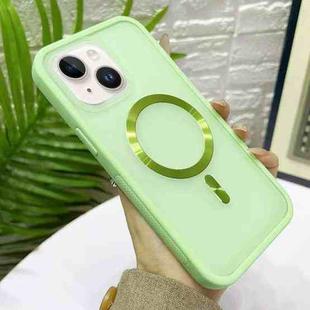 For iPhone 15 Bread 3 in 1 MagSafe Acrylic Hybrid Silicone Phone Case(Light Green)