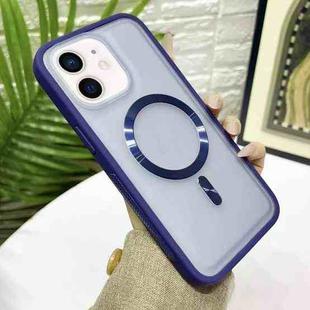 For iPhone 11 Bread 3 in 1 MagSafe Acrylic Hybrid Silicone Phone Case(Dark Blue)