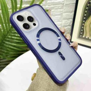 For iPhone 11 Pro Bread 3 in 1 MagSafe Acrylic Hybrid Silicone Phone Case(Dark Blue)