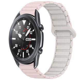 For Samsung Galaxy Watch3 45mm Dual Color Magnetic Buckle Silicone Watch Band(Pink+Starlight)