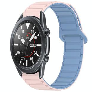 For Samsung Galaxy Watch3 45mm Dual Color Magnetic Buckle Silicone Watch Band(Pink+Blue)