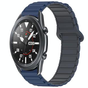 For Samsung Galaxy Watch3 45mm Dual Color Magnetic Buckle Silicone Watch Band(Blue+Grey)