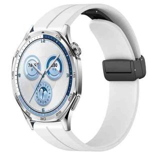 For Huawei Watch GT5 46mm Folding Magnetic Buckle Silicone Watch Band(White)