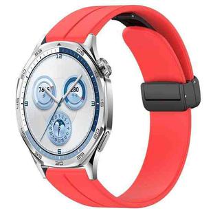 For Huawei Watch GT5 46mm Folding Magnetic Buckle Silicone Watch Band(Red)