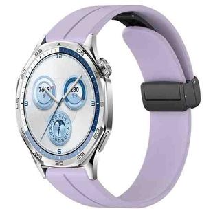 For Huawei Watch GT5 46mm Folding Magnetic Buckle Silicone Watch Band(Purple)