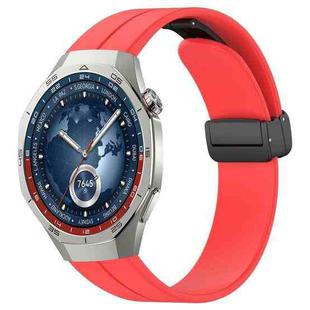 For Huawei Watch GT5 Pro 46mm Folding Magnetic Buckle Silicone Watch Band(Red)