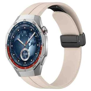 For Huawei Watch GT5 Pro 46mm Folding Magnetic Buckle Silicone Watch Band(Starlight)