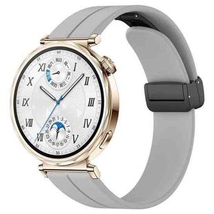 For Huawei Watch GT5 41mm Folding Magnetic Buckle Silicone Watch Band(Light Gray)