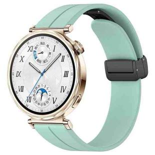 For Huawei Watch GT5 41mm Folding Magnetic Buckle Silicone Watch Band(Teal Green)