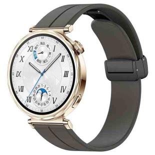 For Huawei Watch GT5 41mm Folding Magnetic Buckle Silicone Watch Band(Space Grey)