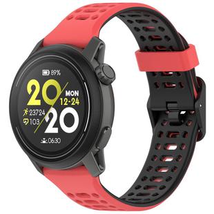 For Coros Pace 3 Dual Color Quick Release 22mm Silicone Watch Band(Red Black)