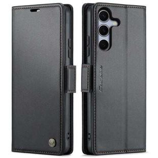 For Samsung Galaxy S25 5G CaseMe 023 Butterfly Buckle Litchi Texture RFID Anti-theft Leather Phone Case(Black)