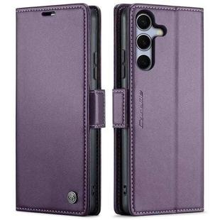 For Samsung Galaxy S25 5G CaseMe 023 Butterfly Buckle Litchi Texture RFID Anti-theft Leather Phone Case(Purple)