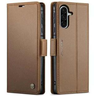 For Samsung Galaxy A56 CaseMe 023 Butterfly Buckle Litchi Texture RFID Anti-theft Leather Phone Case(Brown)