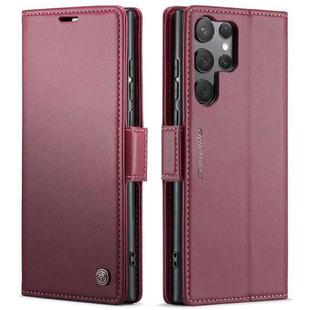 For Samsung Galaxy S25 Ultra 5G CaseMe 023 Butterfly Buckle Litchi Texture RFID Anti-theft Leather Phone Case(Red)