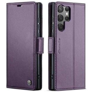 For Samsung Galaxy S25 Ultra 5G CaseMe 023 Butterfly Buckle Litchi Texture RFID Anti-theft Leather Phone Case(Purple)
