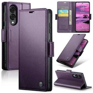 For Samsung Galaxy S25 Edge 5G CaseMe 023 Butterfly Buckle Litchi Texture RFID Anti-theft Leather Phone Case(Purple)