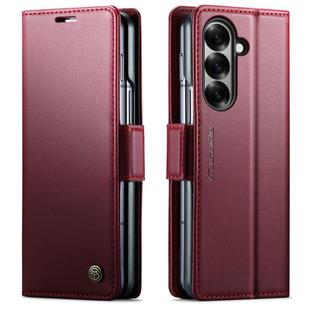 For Samsung Galaxy Z Fold7 CaseMe 023 Butterfly Buckle Litchi Texture RFID Anti-theft Leather Phone Case(Red)