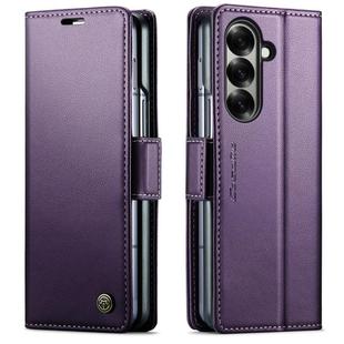For Samsung Galaxy Z Fold7 CaseMe 023 Butterfly Buckle Litchi Texture RFID Anti-theft Leather Phone Case(Purple)
